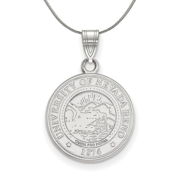 Sterling Silver U. of Nevada Medium Crest Necklace - 18 Inch
